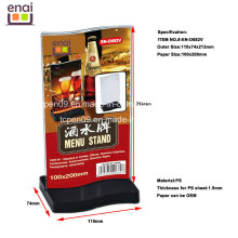 Factory Direct Whole Sell ABS Menu Holder Stand Sign Holer